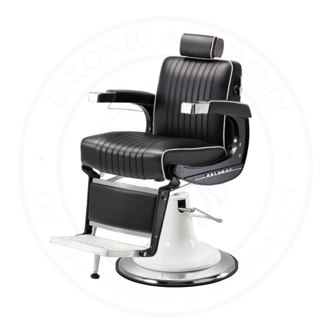 Takara Belmont Classic Elite Black Barber Chair 225EB with Retro K Base