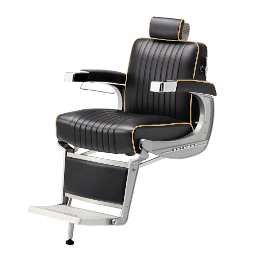 Takara Belmont Classic Barber Chair 225 with Motorized Electric Black Base MEB