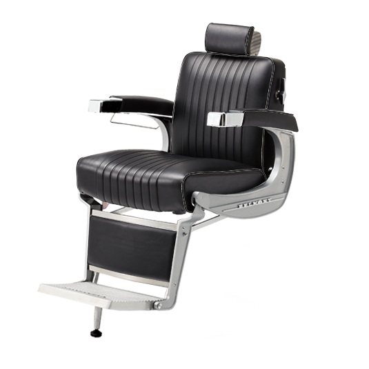 Takara Belmont Classic Barber Chair 225 with Motorized Electric Black Base MEB