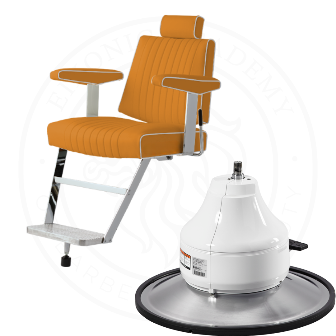 Takara Belmont 405 with White MEW Base Barber Chair